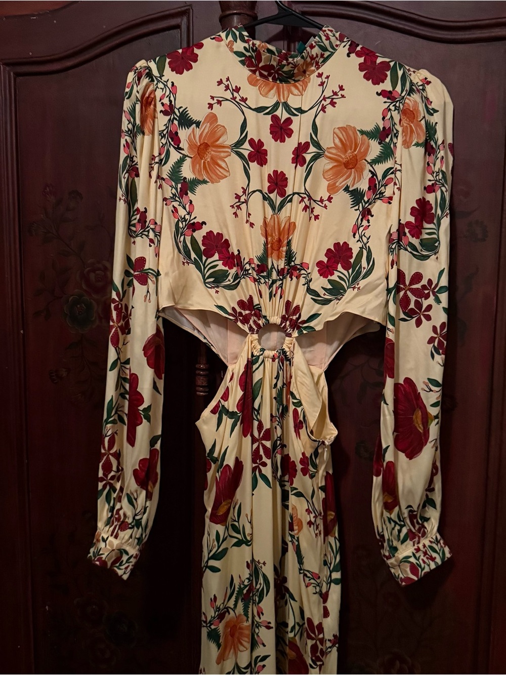 FARM Rio Cream Floral Cutout Maxi Dress - Picture 4 of 5
